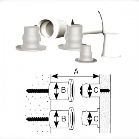 20 | ENTRETOISES EN PVC À COLLER OU À VISSER